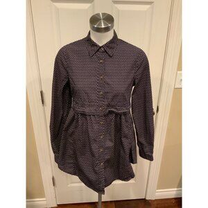Maeve Anthropologie Blue Polka Dot Button-up Shirt, Size S